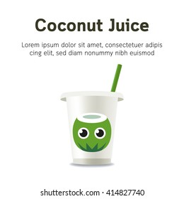 Coconut juice plastic cup