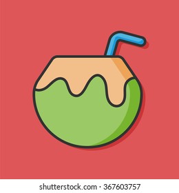coconut juice vector icon