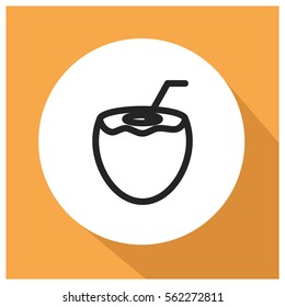 Coconut juice vector icon