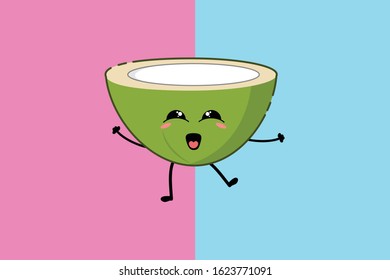 Coconut Kawaii Cute Illustration Character 