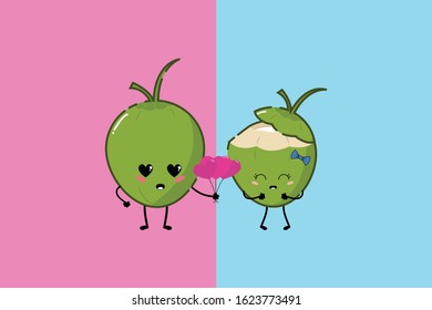 Coconut Kawaii Cute Illustration Character 