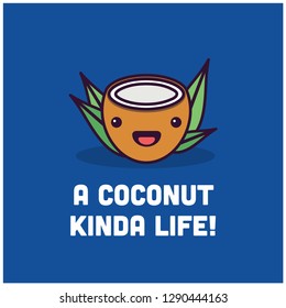 A coconut kinda life Quote Poster Design 