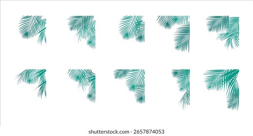 Coconut Leaves Corner Set Illustration 