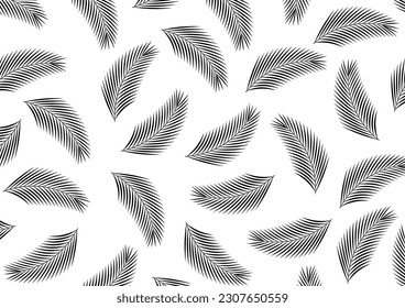 Coconut leaves or Palm Leaves Seamless Pattern Background. Vector Illustration.