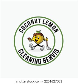 coconut lemon cleaning service logo