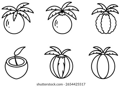 coconut line art elegant and simple vector illustration