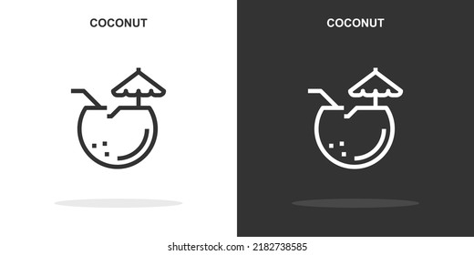 coconut line icon. Simple outline style.coconut linear sign. Vector illustration isolated on white background. Editable stroke EPS 10