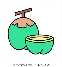 Coconut line vector icon. Fruit icon for websites, web design, vector illustration on white background
