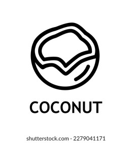 Icono vector de línea de coco. Símbolo de la naturaleza para sitios web, diseño web, aplicación móvil. Frutas vegetarianas o veganas