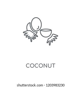 Coconut linear icon. Coconut concept stroke symbol design. Thin graphic elements vector illustration, outline pattern on a white background, eps 10.