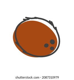 Coconut linear icon. Fruit symbol. Logo concept. Vector illustration isolated on white background.