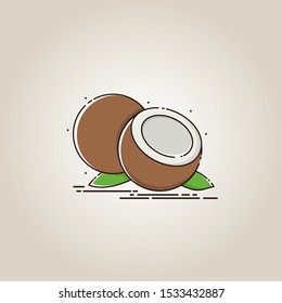  Coconut logo design. Coconut Flat Design 