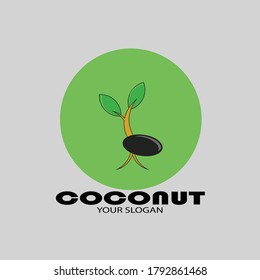 ilustración vectorial de diseño de logotipo de coco