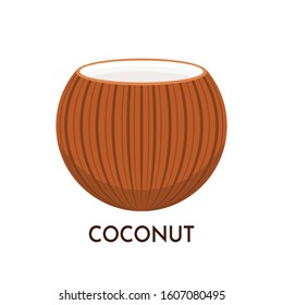 Coconut  logo design. Coconut vector. Coconut on white background.