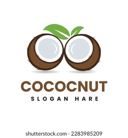 Coconut logo hand drawn vector illustration design.