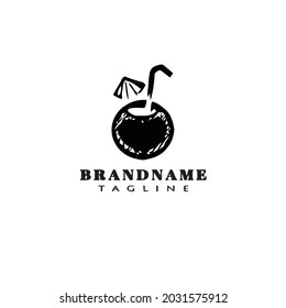 coconut logo icon cartoon design template modern vector illustration