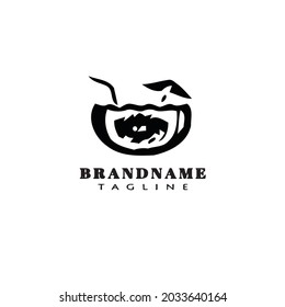 coconut logo icon cartoon design template modern illustration
