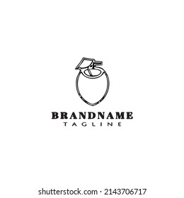 coconut logo icon cartoon design template modern vector
