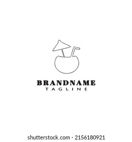 coconut logo icon cartoon design template modern illustration