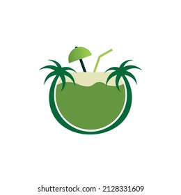 coconut logo icon flat vector design concept graphic