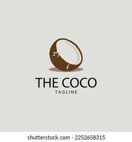 Icono del logotipo del coco. Diseño Plano Natural De Cocoteros Jóvenes.