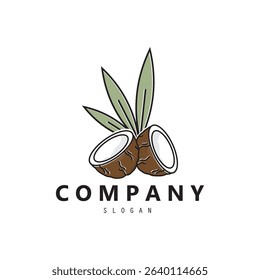 Coconut Logo Icon. Coconut oil Logo vector design.