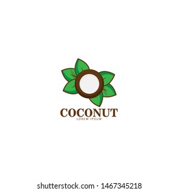 coconut logo template. cartoon style. vector illustration