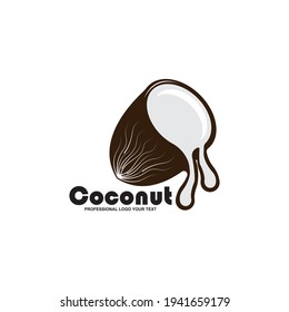 Coconut Logo Template vector icon design illustration. Nature product coconut emblem.
