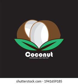 Coconut Logo Template vector icon design illustration. Nature product coconut emblem.
