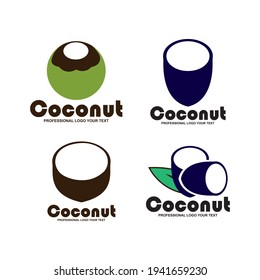 Coconut Logo Template vector icon design illustration. Nature product coconut emblem.
