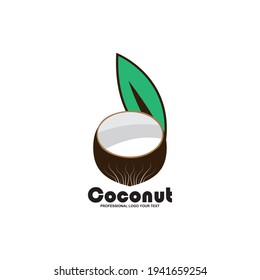 Ilustración de diseño de vectores de plantilla de logotipo de coco. Emblema de coco de producto natural.
