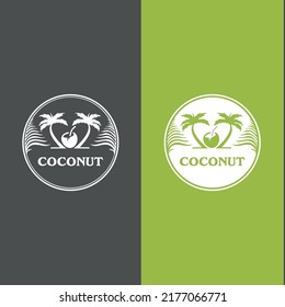 coconut Logo template. Vector illustration cartoon flat icon isolated on white.