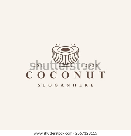 Coconut logo vector hipster vintage icon illustration