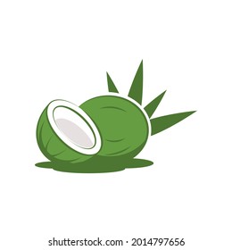 coconut logo Vector icon design illustration Template