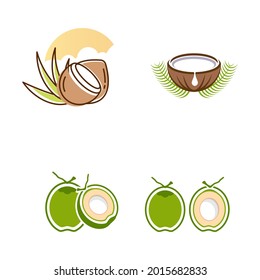 coconut logo Vector icon design illustration Template