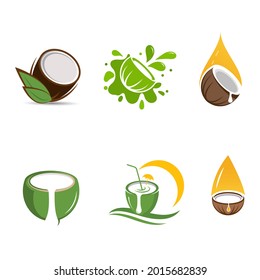 coconut logo Vector icon design illustration Template