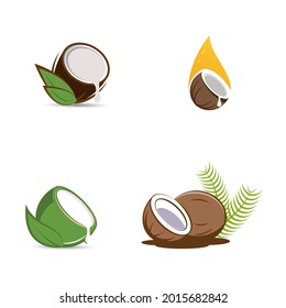 coconut logo Vector icon design illustration Template