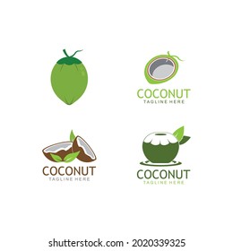 Coconut logo vector template illustration design