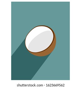 Coconut logo for the web with long shadows