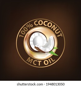 Coconut MCT oil Health Benefits Vector Illustration