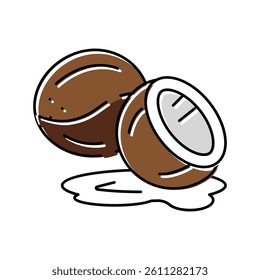 coconut milk cut color icon vector. coconut milk cut sign. isolated symbol illustration
