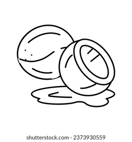 coconut milk cut line icon vector. coconut milk cut sign. isolated contour symbol black illustration