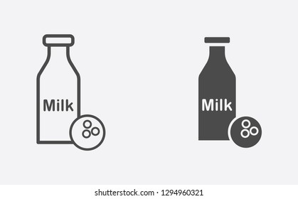 Coconut milk filled and outline vector icon sign symbol