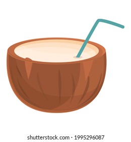 Coconut milk icon. Cartoon of Coconut milk vector icon for web design isolated on white background