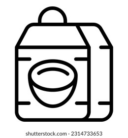 Vector de contorno de icono de leche de coco. Planta vegetal. Bebida alimenticia
