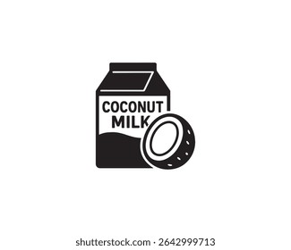 Coconut Milk icon vector design art illustration.