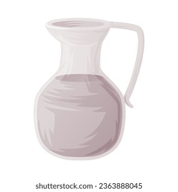 Coconut Milk in Jug as Organic Drink Vector Illustration