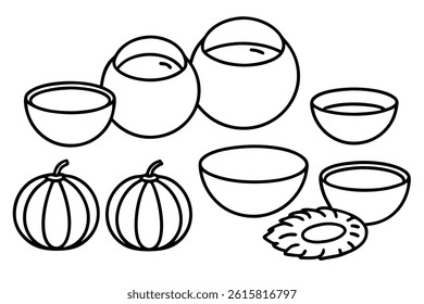 Coconut Milk Line Art Creative Illustration for Modern Artwork Design 