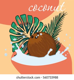 coconut milk - vector illustration 