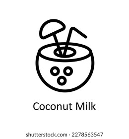 Coconut Milk Vector       outline Icons. Simple stock illustration stock